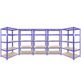3 x Q-Rax Racking Blue 90 x 50 x 180cm + 2 x Racking Blue 120 x 50 x 180cm