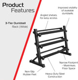 Dumbbell Rack Wide 3 Tier