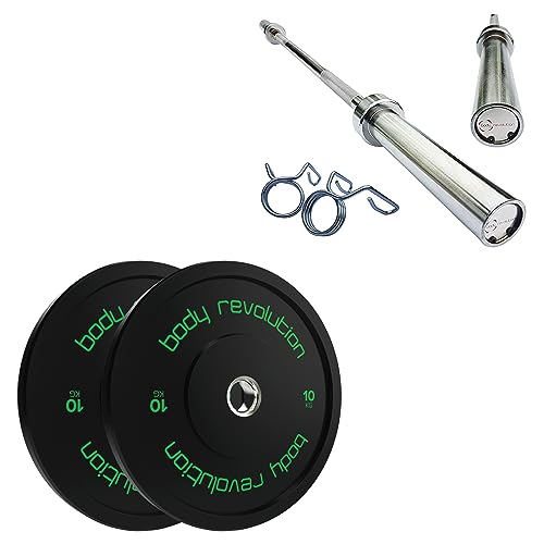 7ft Olympic Weightlifting Bar & Bumper Weight Plate Sets - Body Revolution