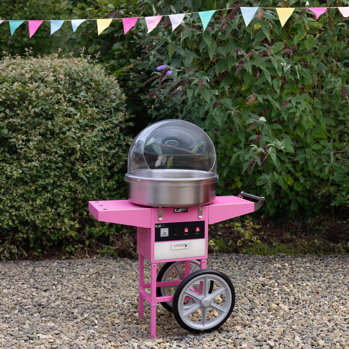 KuKoo Candy Floss Machine with Cart & Protective Dome