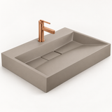 Rectangular Conglomerate Washbasin with Frame – Beige