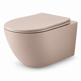 Wall-Hung Rimless Toilet with Seat – Mocca Matt