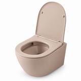 Wall-Hung Rimless Toilet with Seat – Mocca Matt
