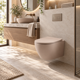 Wall-Hung Rimless Toilet with Seat – Mocca Matt
