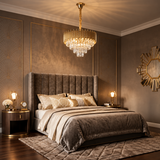 Gold Crystal Pendant Chandelier – 9-Light