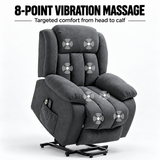 Electric Riser Recliner Chair with 8-Point Massage – Dark Grey