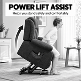 Electric Riser Recliner Chair with 8-Point Massage – Dark Grey