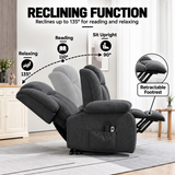 Electric Riser Recliner Chair with 8-Point Massage – Dark Grey