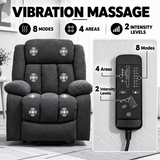 Electric Riser Recliner Chair with 8-Point Massage – Dark Grey