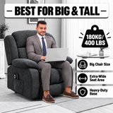 Electric Riser Recliner Chair with 8-Point Massage – Dark Grey