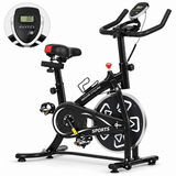 Indoor Exercise Bike with 6kg Flywheel and LCD Monitor – Black