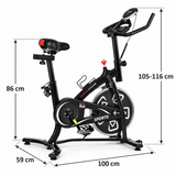 Indoor Exercise Bike with 6kg Flywheel and LCD Monitor – Black