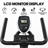 Indoor Exercise Bike with 6kg Flywheel and LCD Monitor – Black