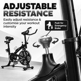 Indoor Exercise Bike with 6kg Flywheel and LCD Monitor – Black