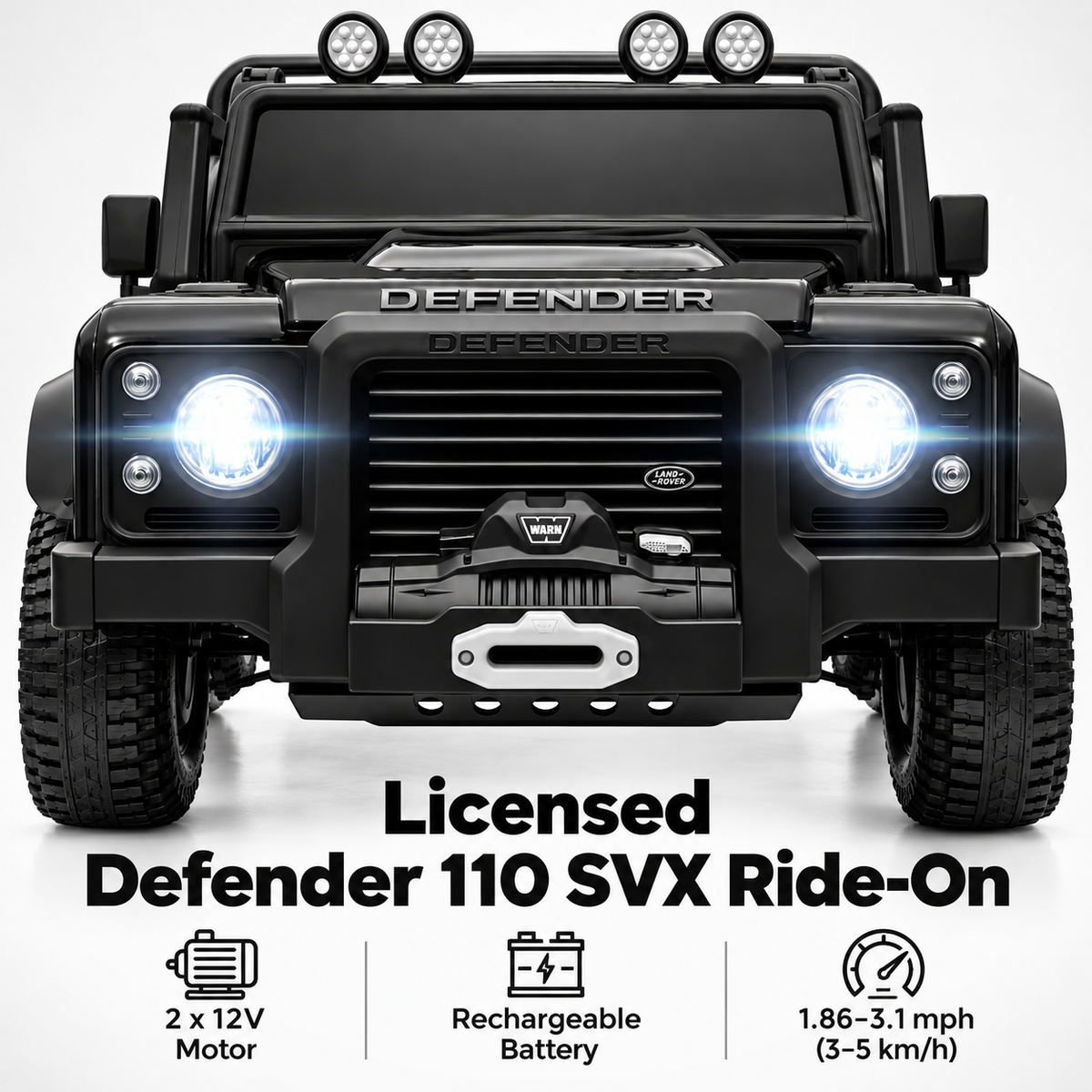 Licensed Land Rover Kids Electric Ride- – Black