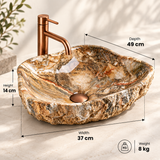 Asymmetrical Artificial Stone Countertop Basin – Canyon