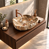 Asymmetrical Artificial Stone Countertop Basin – Canyon