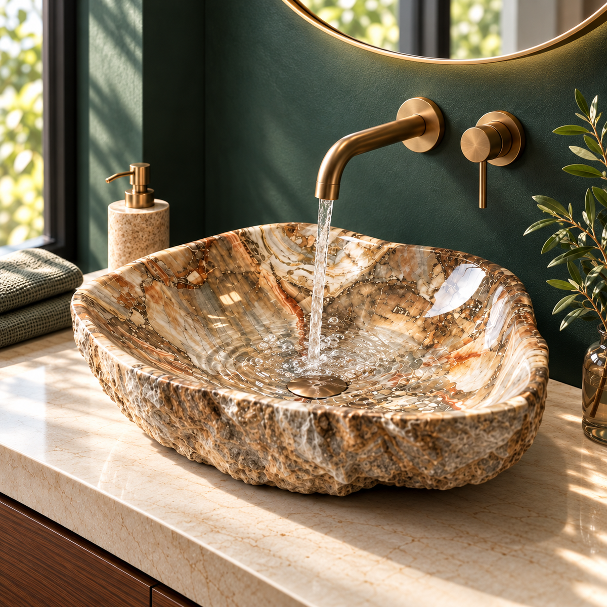 Asymmetrical Artificial Stone Countertop Basin – Canyon