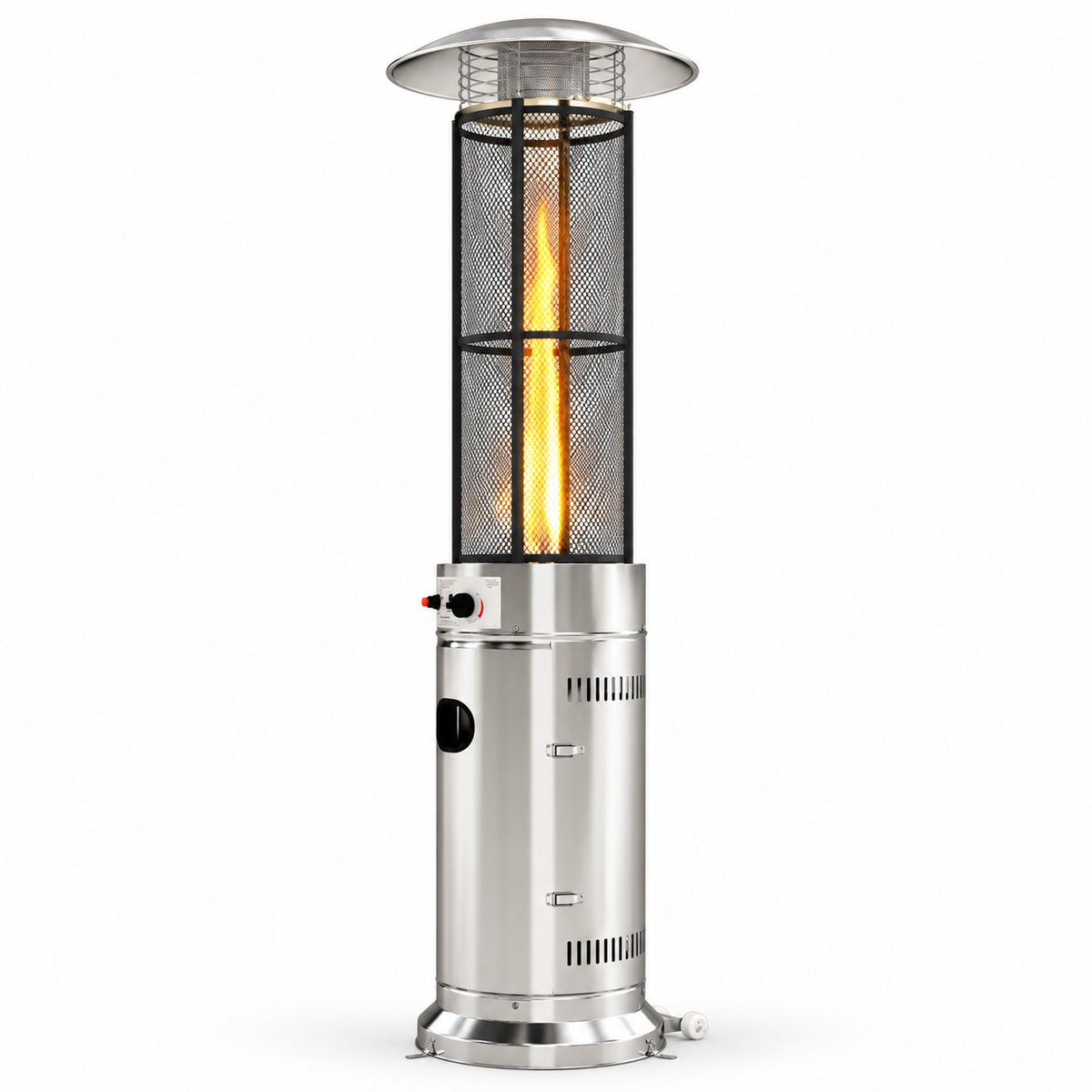 Gas Patio Heater with Wheels – Silver