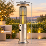 Gas Patio Heater with Wheels – Silver