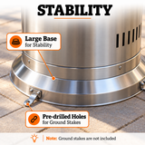 Gas Patio Heater with Wheels – Silver