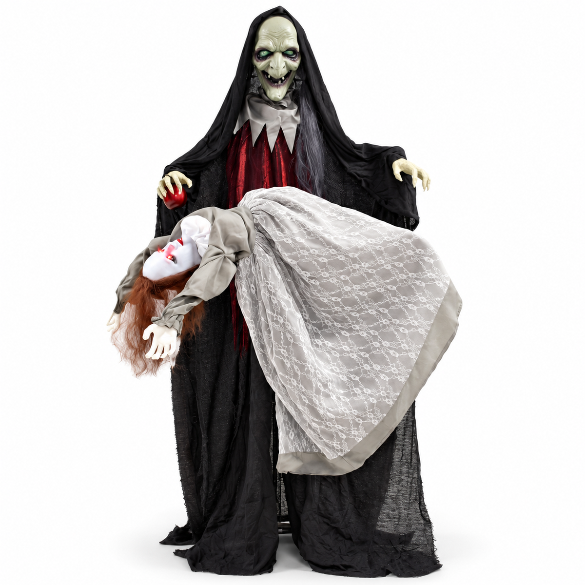 Animated Halloween Witch & Floating Ghost Decoration