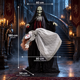 Animated Halloween Witch & Floating Ghost Decoration
