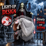 Animated Halloween Witch & Floating Ghost Decoration