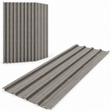 12 Pack Corrugated Galvanised Steel Roofing Sheets – Grey Wood Effect