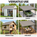 12 Pack Corrugated Galvanised Steel Roofing Sheets – Grey Wood Effect