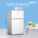 87L Under Counter Fridge Freezer – White