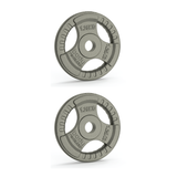 2x 1.25kg Cast Iron Weight Plates - 1" Standard Tri Grip