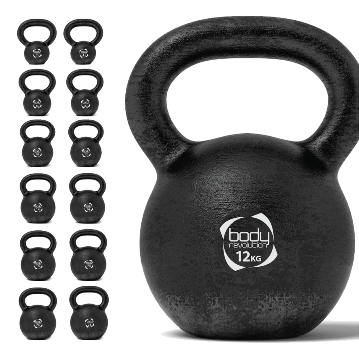 Body Revolution 12 kg Cast Iron Kettlebells