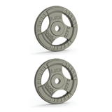 2x 2.5kg Cast Iron Weight Plates - 1" Standard Tri Grip