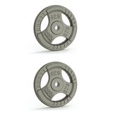 2x 5kg Cast Iron Weight Plates - 1" Standard Tri Grip