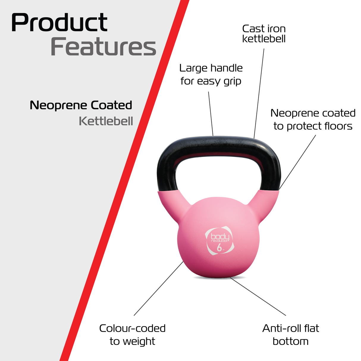 Body Revolution 6kg Neoprene Kettlebells