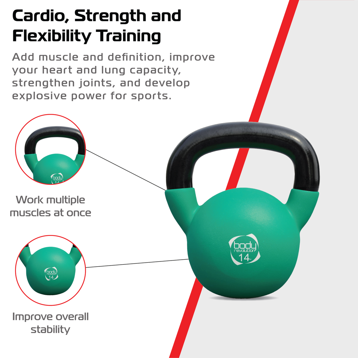 Body Revolution 14kg Neoprene Kettlebells