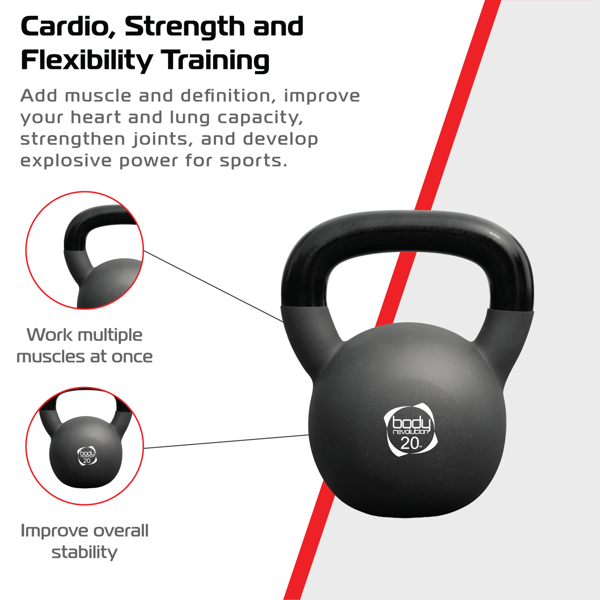 Body Revolution 20kg Neoprene Kettlebells