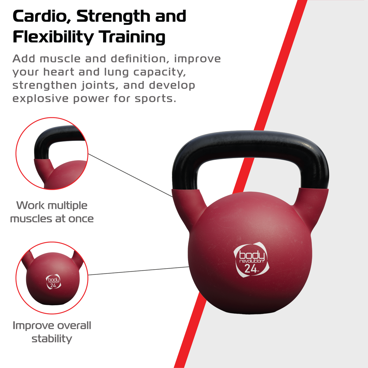 Body Revolution 24kg Neoprene Kettlebells