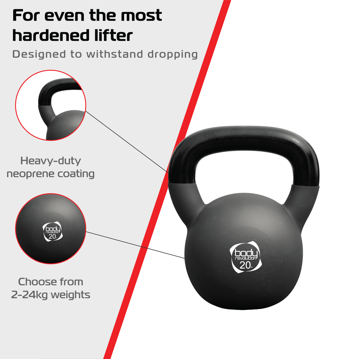 Body Revolution 20kg Neoprene Kettlebells
