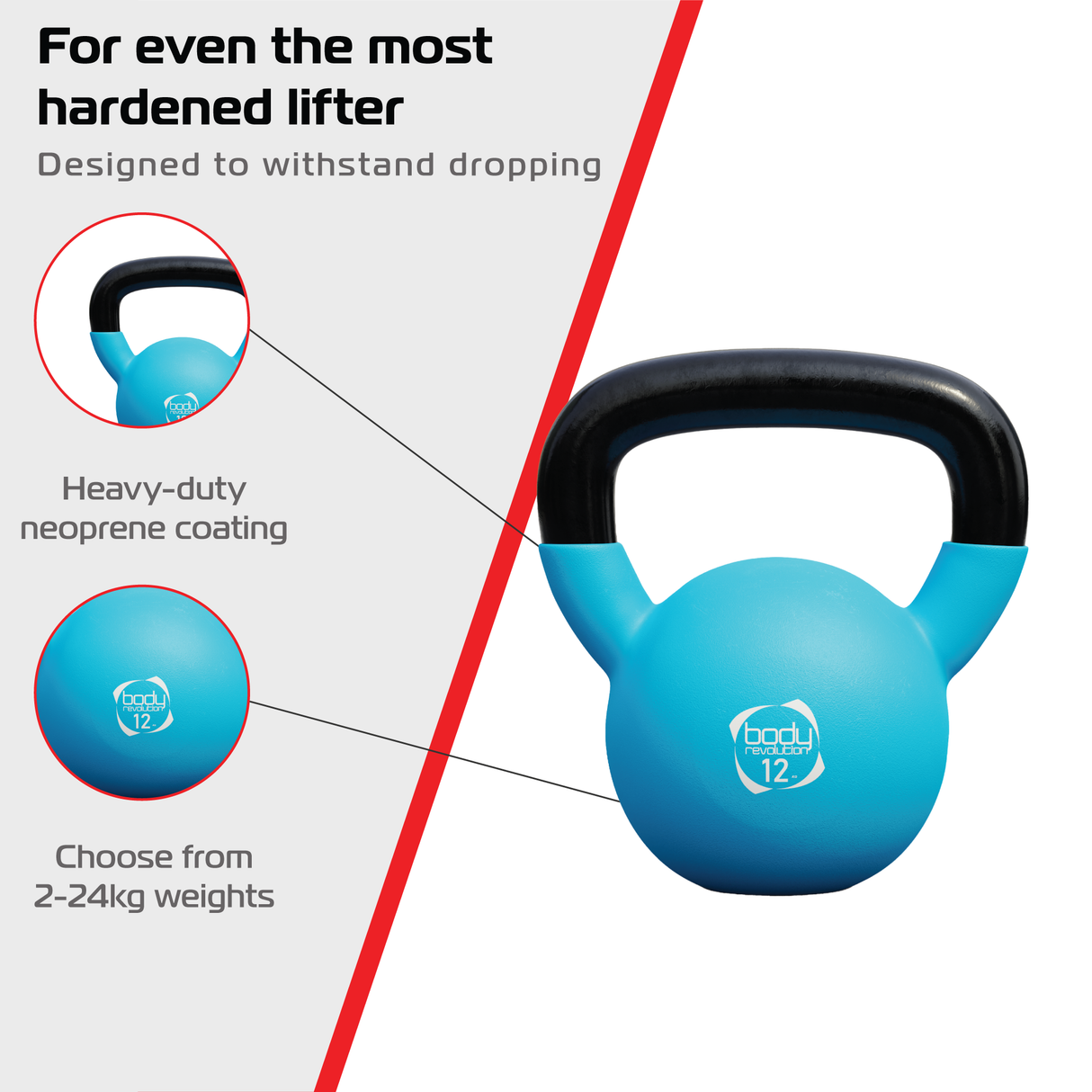 Body Revolution 12kg Neoprene Kettlebells