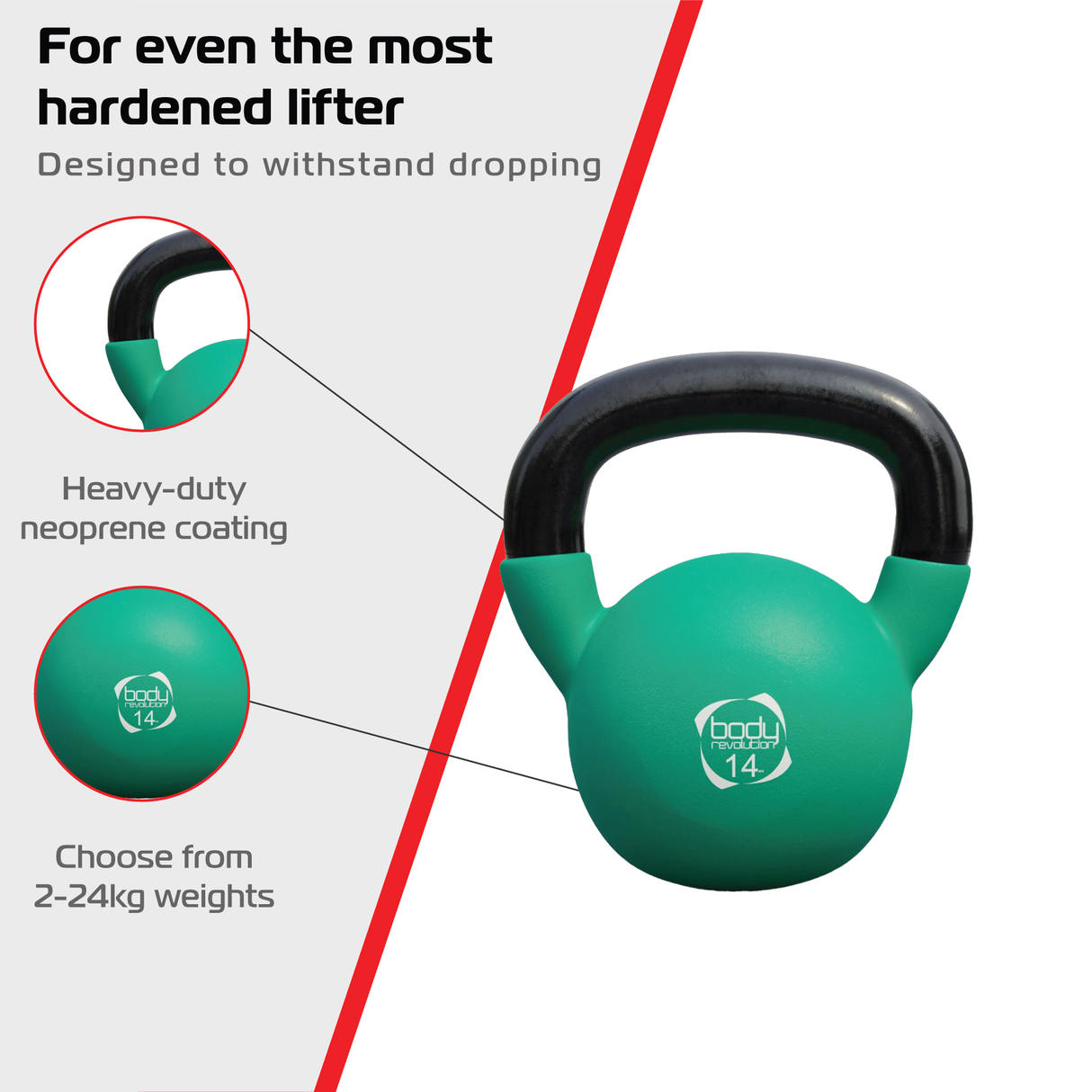 Body Revolution 14kg Neoprene Kettlebells