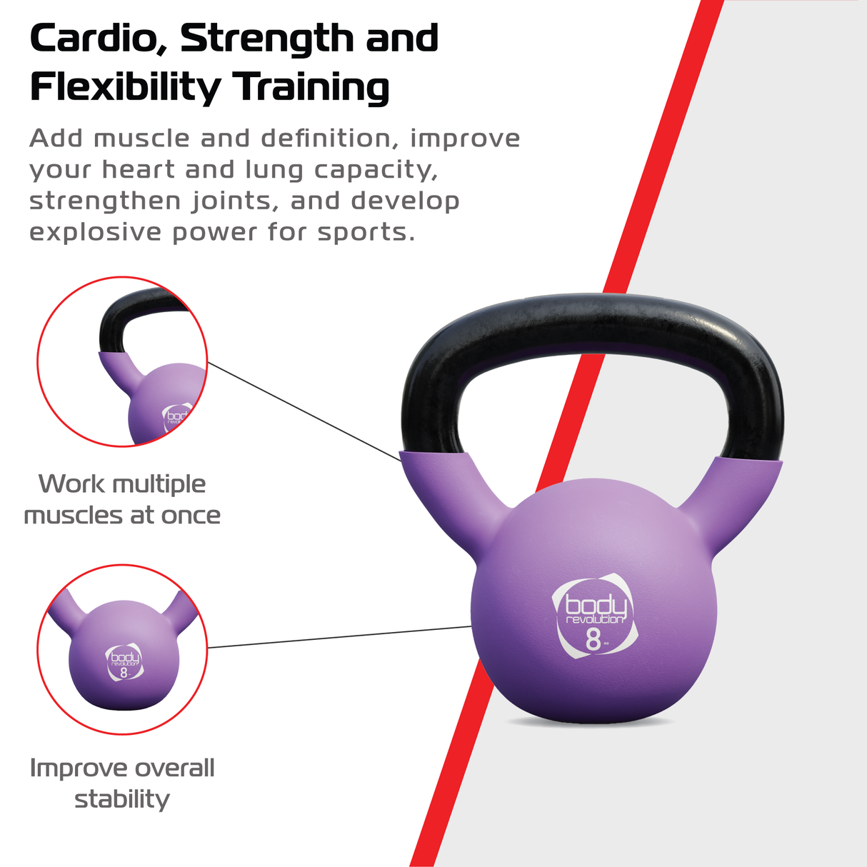 Body Revolution 8kg Neoprene Kettlebells