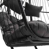 Hanging 2-Seater Egg Chair & Grey 3m LED Cantilever Parasol Bundle