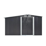 Metal Garden Shed 8ft x 8ft & Q-Rax Heavy Duty Storage Shelving Bundle