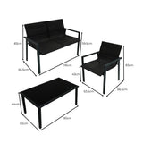 Black Rattan Patio Furniture Set & Portable Charcoal BBQ Grill Bundle