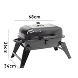 Black Rattan Patio Furniture Set & Portable Charcoal BBQ Grill Bundle