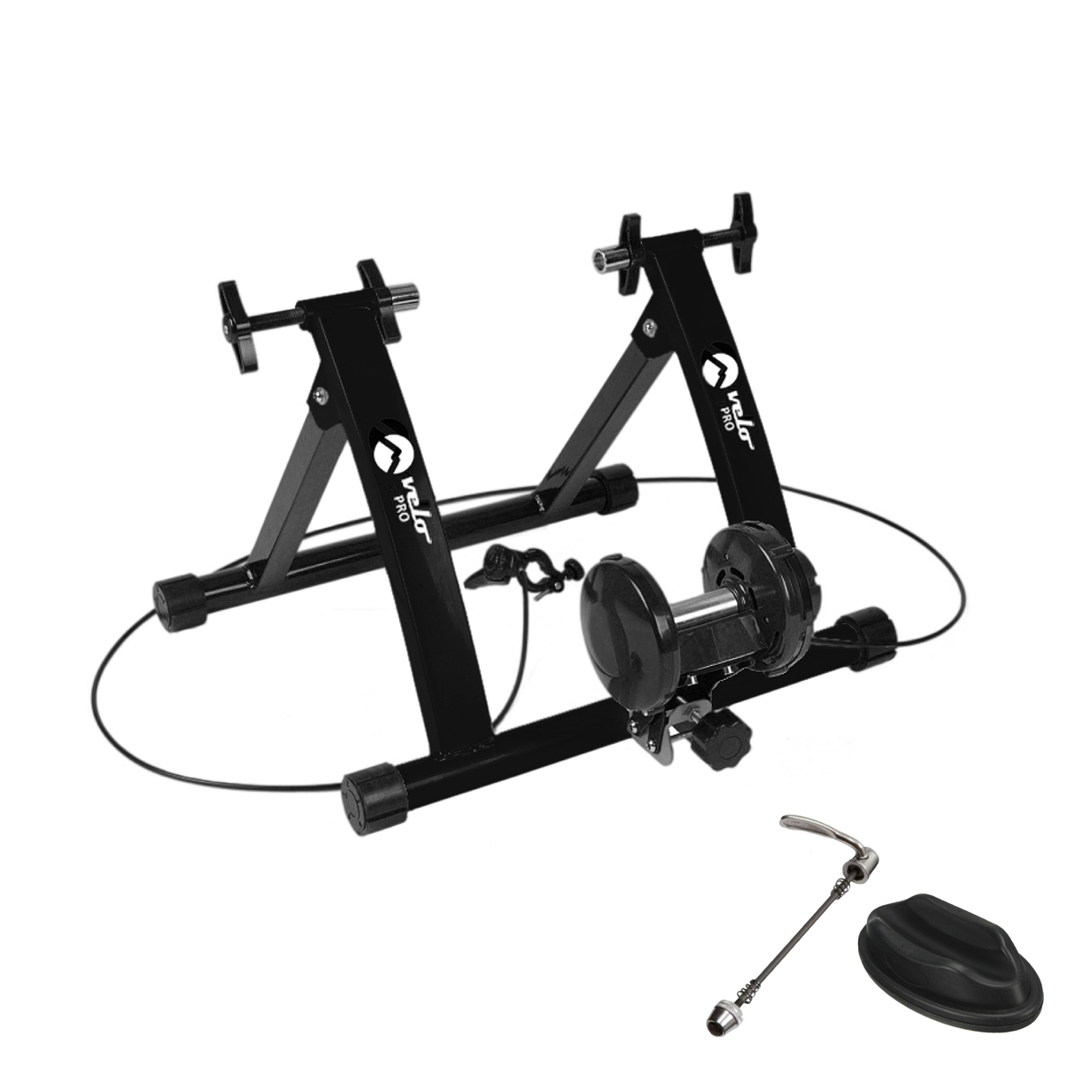 Black Velo Pro Fluid Turbo Trainer with Mat