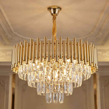 Gold Crystal Pendant Chandelier – 9-Light