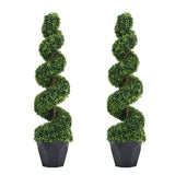 Artificial Spiral Boxwood Trees – 120cm Set of 2